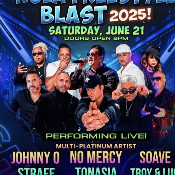 Cover art for TICKETS ON EVENTBRITE - NOT HERE!!! NOLA Freestyle Blast 2025: Johnny O, No Mercy, Soave, Aby Cruz event